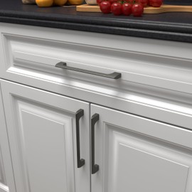 monti hardware | 1 Pack Gun Metal 5 Inch Hole Center | Solid Metal Cabinet Handles Bathroom Home Decor Drawer Pulls | Stainless Metal Kitchen Cabinet Handles | Etna Collection