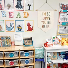 Wheatwin Boho Classroom Decor, I'm So Happy You're Here Wall Hanging Pennant Flag Banner, Boho Inspirational Wall Decor for Kids Nursery Toddler Kindergarten Classroom 15x11 Inch