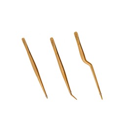 Chef's Trade Pinzas chapadas de acero inoxidable de precisión, juego de 3 pinzas culinarias de cocina