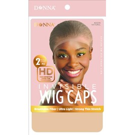 DONNA Invisible Wig Caps Natural – HD Ultra Thin Stretch Wig Cap for Women, Breathable & Lightweight Wig Cap Set for Lace Wigs, Protective Under Cap, 2 Pack