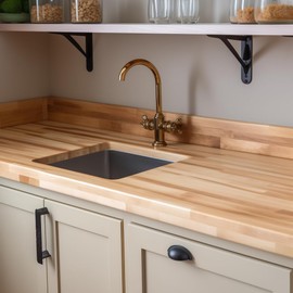 Oak Wood Backsplash, 25x4x3/4 inches, USA-Grown Solid Hardwood, Pre-Sanded & Pre-Finished, Ready to Use, Ideal for Pairing with CONSDAN Butcher Block Countertop