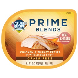 Nature's Recipe Prime Blends Wet Dog Food, Chicken & Turkey Recipe, 2.75 Ounce Cup (Pack of 12), Grain Free