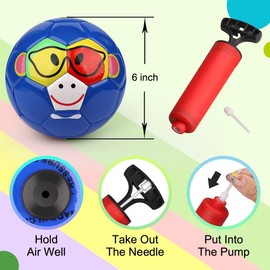 Dilabnda Mini 16cm Kids Rubber Footballs,Toddlers Soft Soccer Sports Ball Outdoor Activity Game, Colorful Dodgeballs Playground Balls for Boys Girls, Beach Pool Balls for Teens Adults(3PCS)