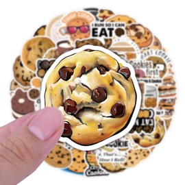 50PCS Cute Cookies Stickers,Funny Cookie Food Stickers for Creative Baking, DIY Crafts, Kids’ Lunchbox, Party Desserts,Baking Sticker for Water Bottle, Laptop