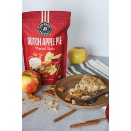 Pop Daddy Flavored Pretzel Sticks, Healthy Gourmet Pretzels Snacks, 7.5oz Individual Bags, 3 Pack, Dutch Apple Pie (Limited Flavor)