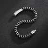 Ushinelit Retro Stainless Steel Bracelet Twist Rope Chain, Antique Black