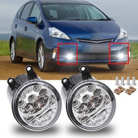 CHUSYYRAY Pair LED Fog Lights Bumper Driving Lamps For TOYOTA PRIUS V 2012-2014