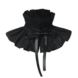 Women's Pleated Ruffle Collar Ruff Neck Shawl Detachable Victorian Elizabethan Costume