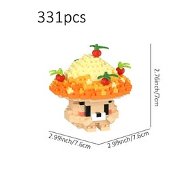 shenhailan Educational Mini Mushroom Building Blocks for Kid Adult Boys Girls Home Decor Birthday Gifts Toy 331Pcs (Yellow)
