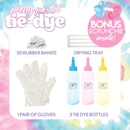 Just My Style Pretty Pastel Tie-Dye Bag by Horizon Group USA, DIY Tie Dye Kit Includes 3 Tie Dye Bottles, Microwaveable Bag, Protective Gloves, Rubber Bands, Fully-Illustrated Instructions