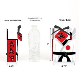 Big Dot of Happiness Karate Master - Martial Arts Birthday Party Favor Boxes - Set of 12
