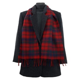 Robertson Red Lambswool Tartan Scarf-Made in Scotland