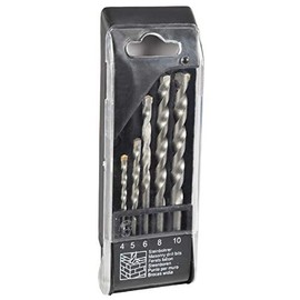 Masonry Hardened Cutting Faces Drill Bit Set of 5 with Storage Bag