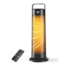 Space Heater for Indoor Use Large Room, 1500W Portable Office Heater, 120° Oscillation, PTC Ceramic with Thermostat and Remote, 12H Timer, 3 Modes, Fast Safety Heat for Home Bedroom