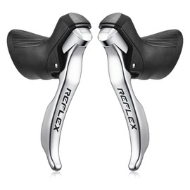 SENSAH Silver Road Bike Shifters /2X8/2X9/2X10/2X11 Speed Lever Brake Bicycle Derailleur Compatible with Shimano (Reflex (2x8))