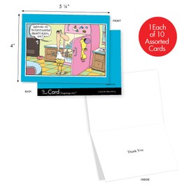 10 Funny ‘Doggone Funny McCoy' Thank You Cards with Envelopes 4 x 5.12 inch, Cards with Comics of Dogs and People, Boxed Thank You Note Cards, Bulk Set of Note Cards M6465TYG