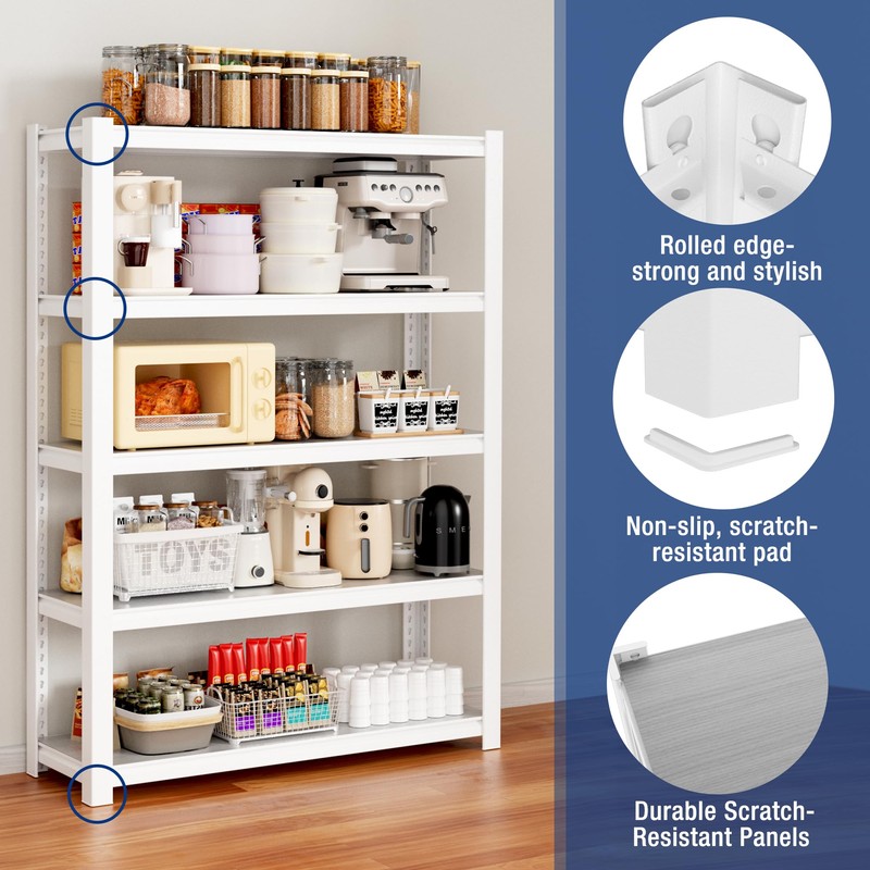WORKPRO 3000lbs 5-Tier Shelving Unit, 72" H Adjustable Storage Shelves,