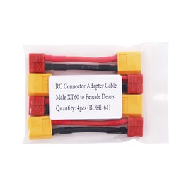 4pcs XT60 Male to T-Plug Female Connector Lead Adapter Cable 14awg 5cm for RC Lipo(BDHI-64)