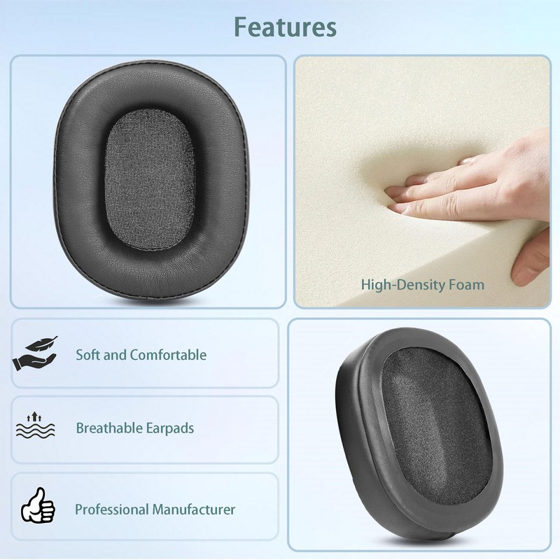 HAIZEEN Ear Pads Compatible with Denon AH-MM400 Headphones Headset (Black)