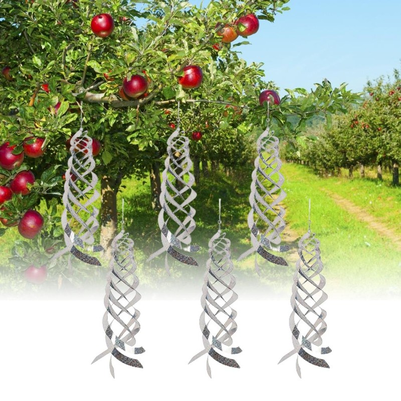 6Pcs Bird Repellent Spiral Reflectors Bird Deterrent Reflective Wind Spiral