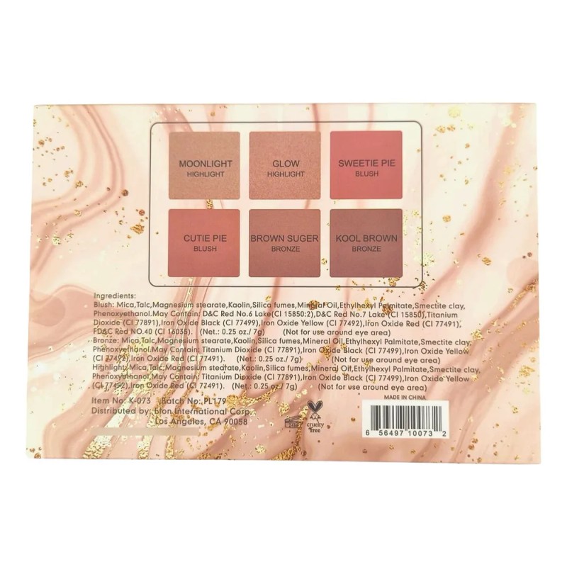 Paleta De Iluminador, Rubor Y Bronceador Prolux Marrón Claro