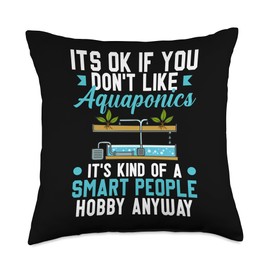 Aquaponic System Fish Tank Aquarium Gardening Plants Throw Pillow, 18x18, Multicolor