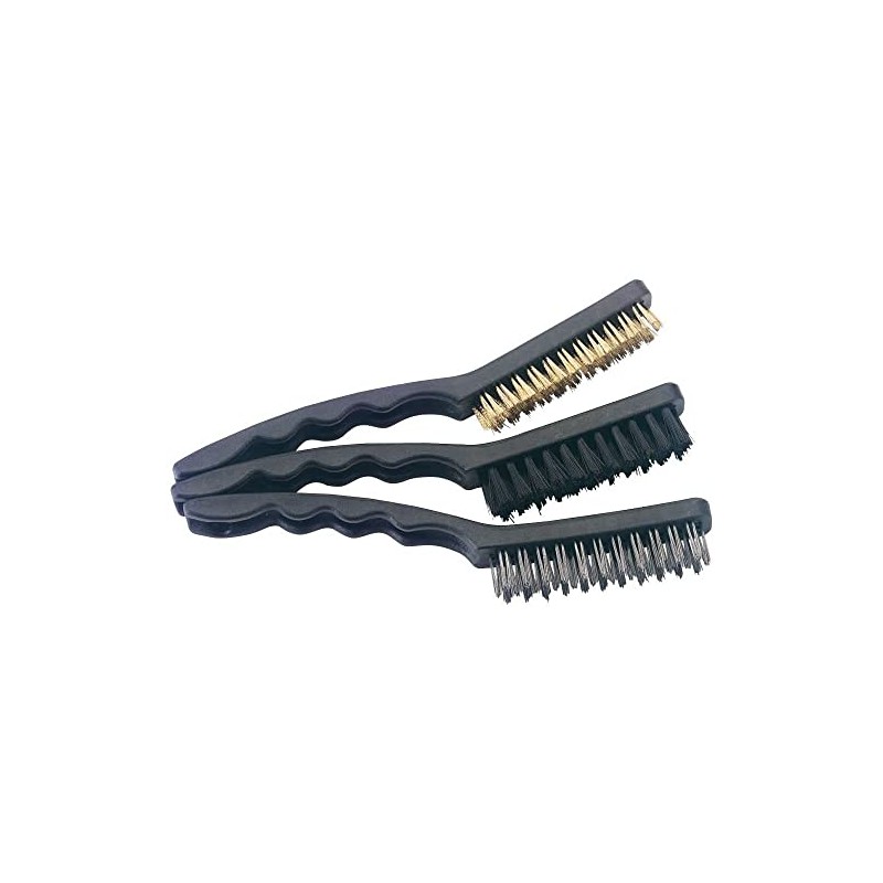 Draper 26928 3-Piece Brush Set (Brass, Nylon, Stainless Steel) ,