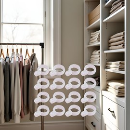 50 Pcs White Wind Proof Hanger Hook,White Plastic Clips, Anti Slip Clothes Hangers from Drying Rack, Windproof Hook Hanger Buckle for Drying Rack Rod Closet Dividers for Hanging Clothes