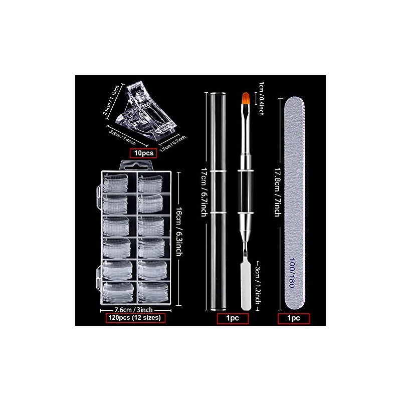 Dual Nail Forms Set, 120pcs Dual Forms Nails with 10pcs