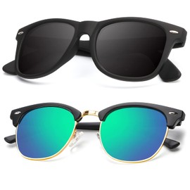 KALIYADI Polarized Sunglasses for Men and Women Semi-Rimless Frame Driving Sun glasses UV Blocking