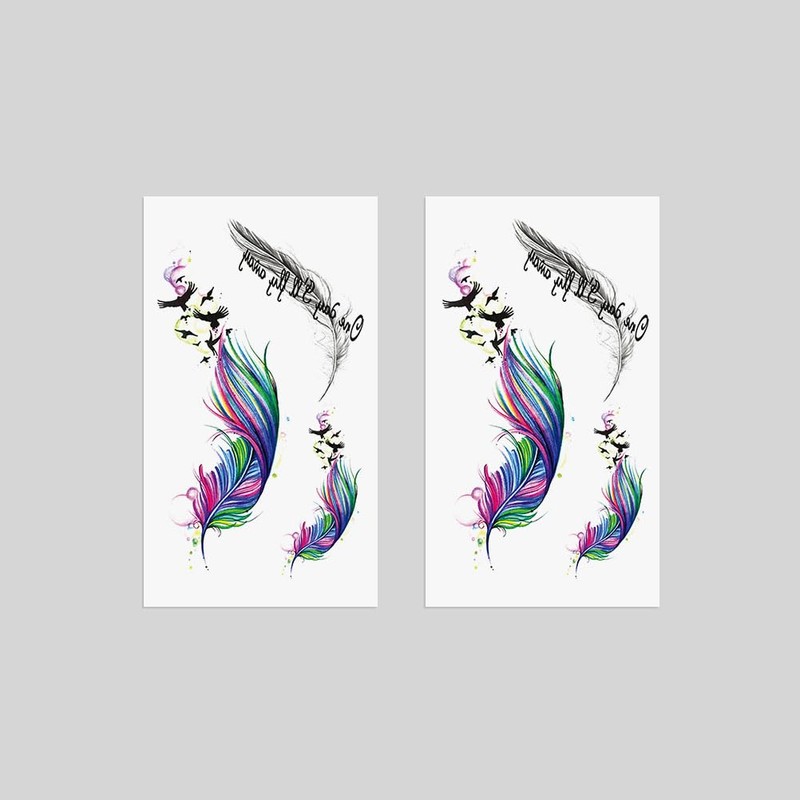 Oottati 2 Sheets Small Tiny Hand Temporary Tattoo Stickers Colorful