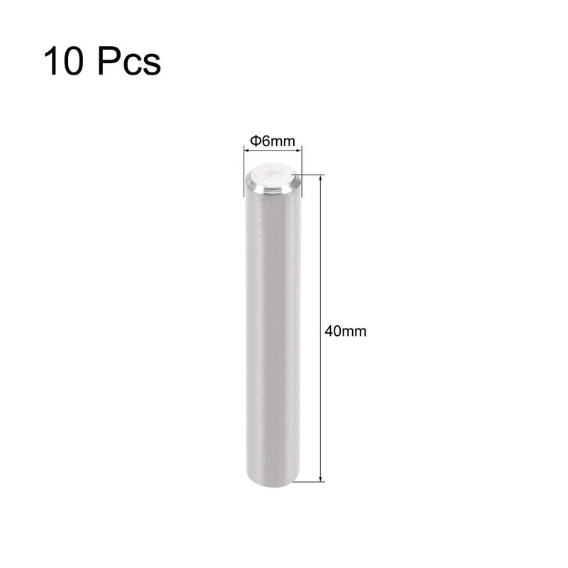 TOP-VIGOR 10Pcs 6mm x 40mm Dowel Pins Shelf Support Pegs,