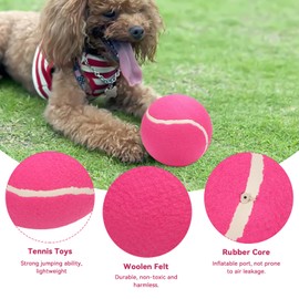 Dog Tennis Ball 20 cm / 8 Inch High Elasticity Rubber Plush Felt Interactive Ball Inflatable Giant Tennis Balls Large Tennis Ball Jumbo Dog Ball Giant Tennis Ball Chew Toy for Pets Gift