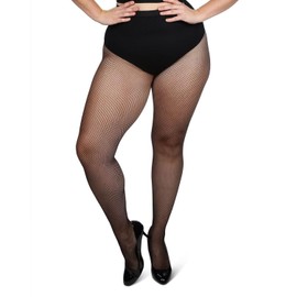 MeMoi Plus Size Curvy Fishnet Tights Black 7X