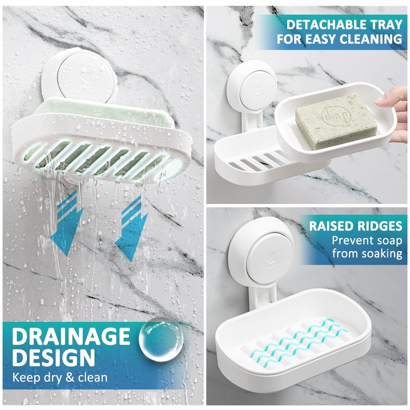 TAILI Suction Cup Soap Dish Vacuum Suction Soap Holder, Strong