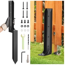 1 Pack 31.5in Fence Post Repair Kit Heavy Duty Thickened Steel Anchor Ground Stakes to Repaire Tilted and Broken Wooden Fence Post