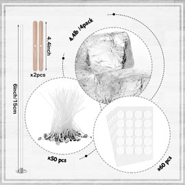 Heigble 6.6 lb Gel Candle Wax Making Clear Handmade Jelly Candle Wax High Density Candle Wax with 100 Pcs Candle Wick and 100 Pcs Candle Wick Stickers with 10 Pcs Candle Dye for DIY Candle Making Kit