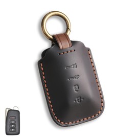 Rulansda Fits The Remote for Lexus Key fob Cover Perfectly, Compatible with Lexus ES250 ES300h ES350 NX250 NX350 RX350 UX250h UX300h LX570 RC350 GS350 4 Button Key Cover Chain case Shell/Black