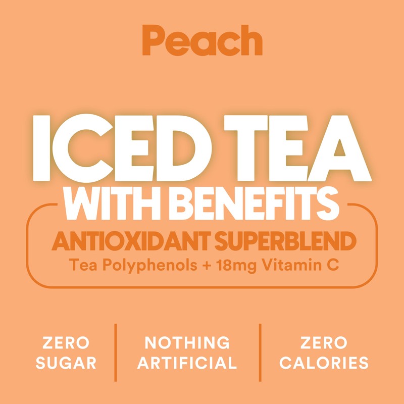 Ryl Iced Tea, Peach, Antioxidant Superblend, Zero Sugar, Low Carb,