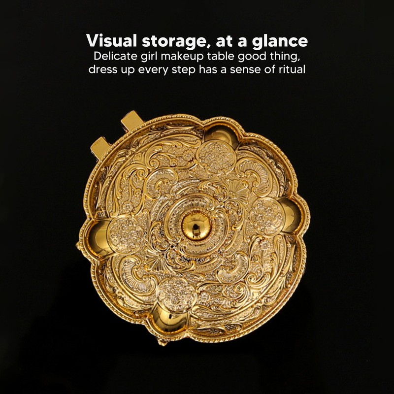 Metal Jewelry Box Innovative Light Luxury Shell Flower Round Trinket