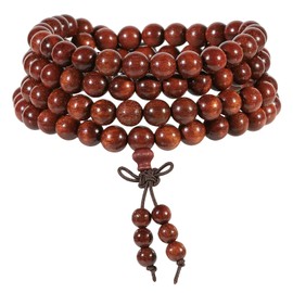 Nupuyai 108 Mala Beads Player Wood Bracelet Men Women, Beaded Wrap Bracelet Tibetan Necklace Meditation Yoga Jewelry