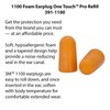 3M One Touch 1100 Earplugs Refill 391-1100 (Pack of 500)