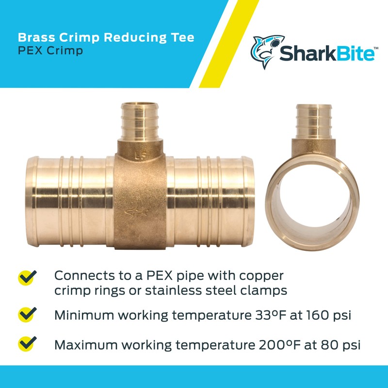 SharkBite 2 x 2 x 3/4 Inch Brass Crimp Reducing