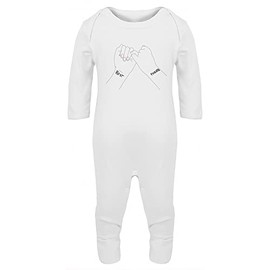 Hippowarehouse Pinky Promise Best Friends Baby Romper All in one Piece Unisex White