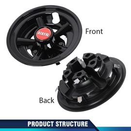 PIT66 8 Inch Golf Cart Wheel Covers Hub Caps Compatible with Ezgo, Yamaha, and Club Car Golf Carts. (Does NOT FIT EZGO RXV carts.) Set of 4 Wheel Center Cap Yamaha Accessories