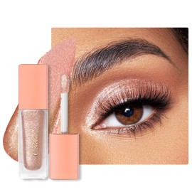 Oulac Liquid Glitter Eyeshadow – Pink Eyeshadow Shimmer Eyeshadow & Eyeliner | Sheer Warm Beige with Lime and Pink Sparkle, Christmas Eye Make-up, Crease Resistant, Vegan, 5.4g, Sugar Rush (04)