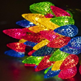 FUNPENY C6 Christmas String Lights, 50 LED 17ft Fairy String Lights with 8 Modes Battery Operated, Patio Christmas Party Xmas Tree Wedding Holiday Decoration, Multicolor (Battery Not Include)