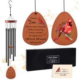 Cardinal Memorial Wind Chimes Gifts - Memorial Wind Chimes for Loss Loved One Loss Mom Dad Grandma Sisters Sympathy Bereavement Condolence Remembrance Funeral Gifts