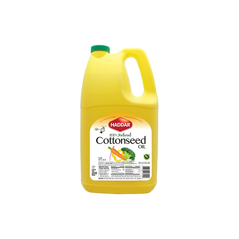 Haddar Pure Cottonseed Oil 96oz | Easy Pour Bottle with
