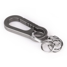 Tibitdeer Key Ring Titanium Carabiner Carabina Snap Hook Clip for Keys Heavy Duty Strong Titanium Key Holder 2 Packs